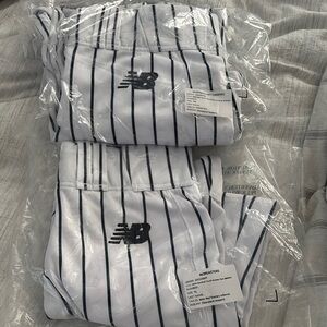 New Balance White Pants with Black Stripes